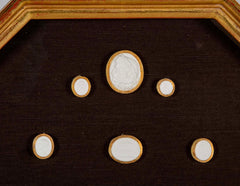 Set of 10 Octagonally Framed Italian Grand Tour Plaster Intaglios