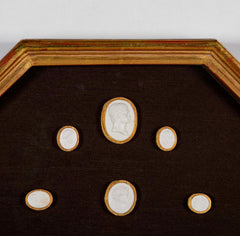 Set of 10 Octagonally Framed Italian Grand Tour Plaster Intaglios