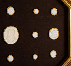 Set of 10 Octagonally Framed Italian Grand Tour Plaster Intaglios