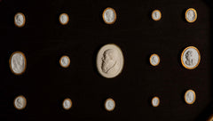 Set of 10 Octagonally Framed Italian Grand Tour Plaster Intaglios