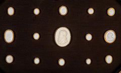 Set of 10 Octagonally Framed Italian Grand Tour Plaster Intaglios