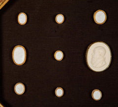 Set of 10 Octagonally Framed Italian Grand Tour Plaster Intaglios