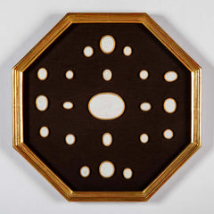 Set of 10 Octagonally Framed Italian Grand Tour Plaster Intaglios