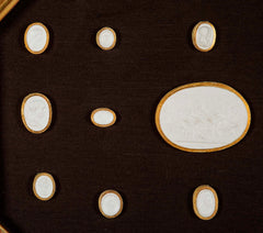 Set of 10 Octagonally Framed Italian Grand Tour Plaster Intaglios