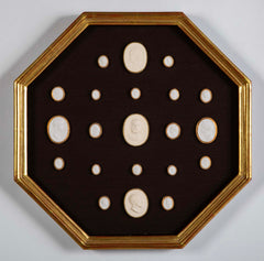 Octagonally Framed Italian Grand Tour Plaster Intaglios