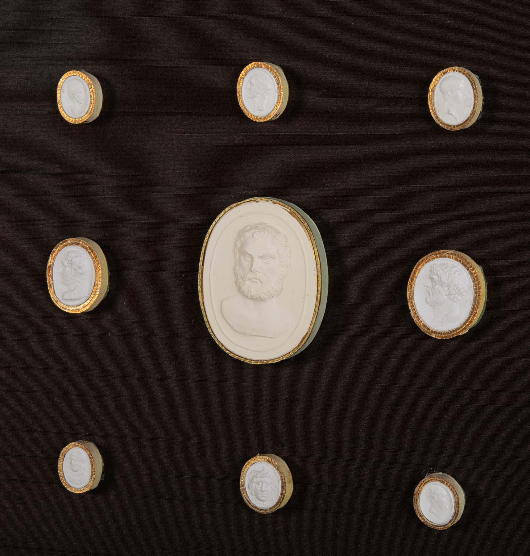 Octagonally Framed Italian Grand Tour Plaster Intaglios