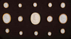 Octagonally Framed Italian Grand Tour Plaster Intaglios