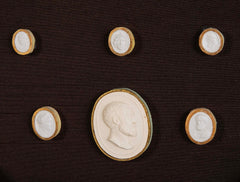 Octagonally Framed Italian Grand Tour Plaster Intaglios