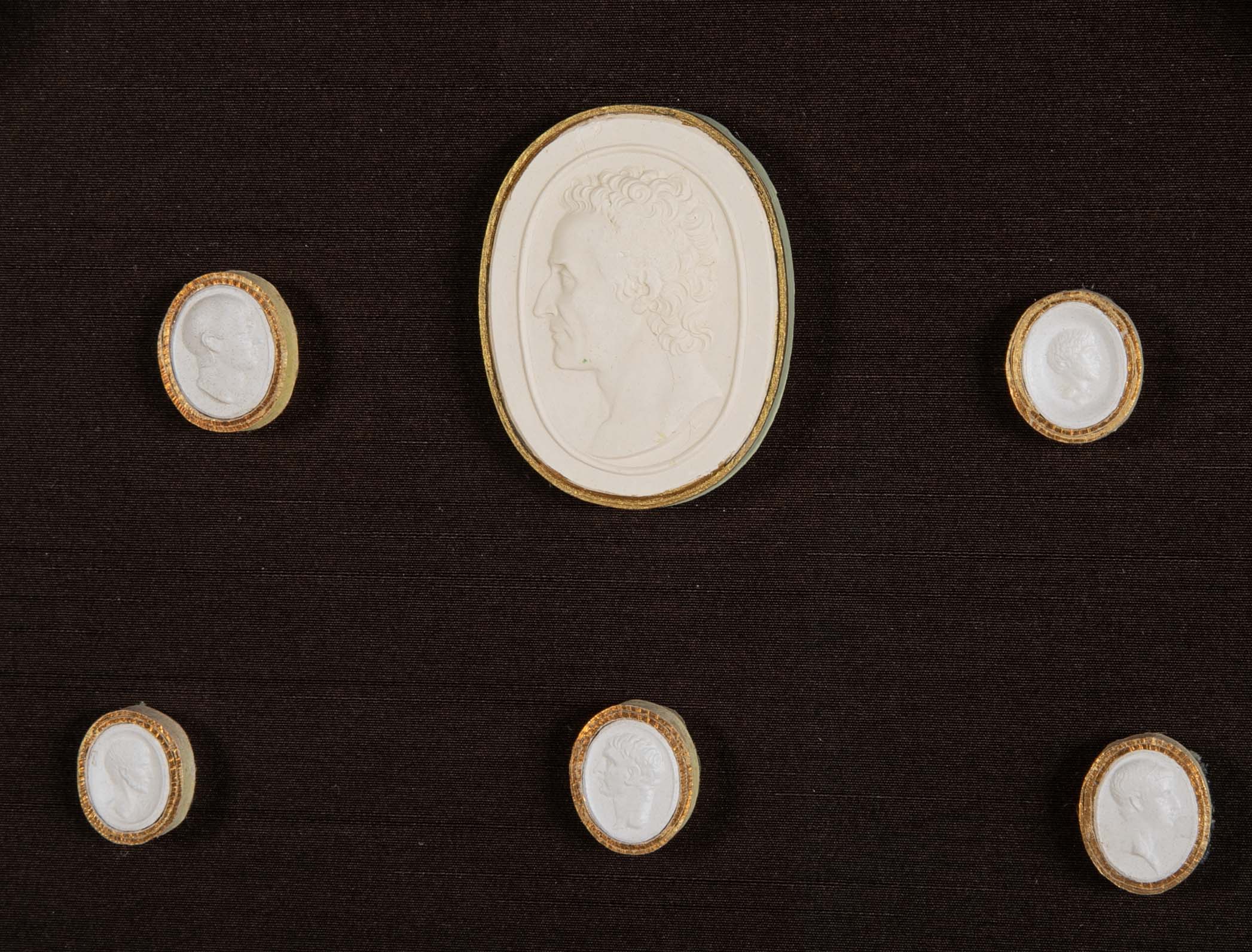 Octagonally Framed Italian Grand Tour Plaster Intaglios