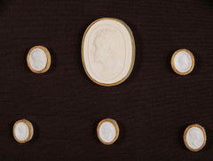 Octagonally Framed Italian Grand Tour Plaster Intaglios