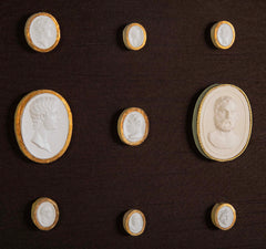 Octagonally Framed Italian Grand Tour Plaster Intaglios