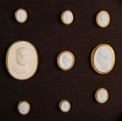 Octagonally Framed Italian Grand Tour Plaster Intaglios