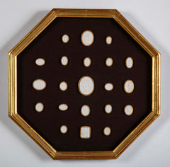 Octagonally Framed Italian Grand Tour Plaster Intaglios