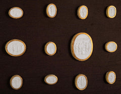 Octagonally Framed Italian Grand Tour Plaster Intaglios