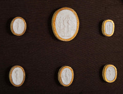 Octagonally Framed Italian Grand Tour Plaster Intaglios