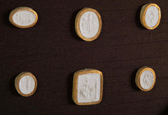 Octagonally Framed Italian Grand Tour Plaster Intaglios