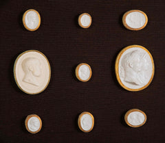 Octagonally Framed Italian Grand Tour Plaster Intaglios