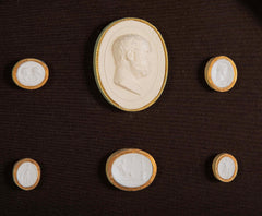 Octagonally Framed Italian Grand Tour Plaster Intaglios