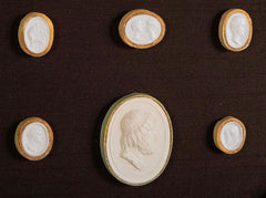 Octagonally Framed Italian Grand Tour Plaster Intaglios