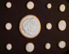 Octagonally Framed Italian Grand Tour Plaster Intaglios