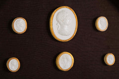 Octagonally Framed Italian Grand Tour Plaster Intaglios