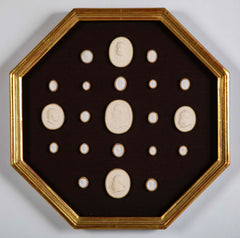 Octagonally Framed Italian Grand Tour Plaster Intaglios
