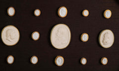 Octagonally Framed Italian Grand Tour Plaster Intaglios