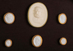 Octagonally Framed Italian Grand Tour Plaster Intaglios