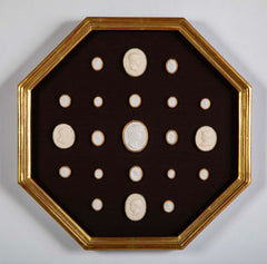 Octagonally Framed Italian Grand Tour Plaster Intaglios