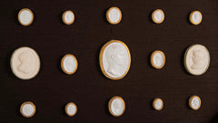 Octagonally Framed Italian Grand Tour Plaster Intaglios