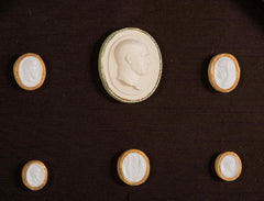 Octagonally Framed Italian Grand Tour Plaster Intaglios