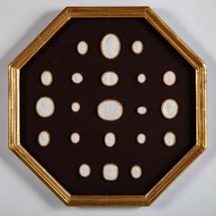 Octagonally Framed Italian Grand Tour Plaster Intaglios