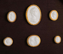 Octagonally Framed Italian Grand Tour Plaster Intaglios