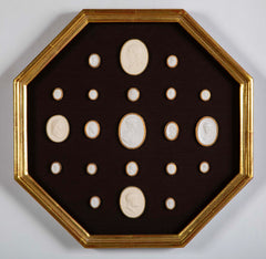 Octagonally Framed Italian Grand Tour Plaster Intaglios