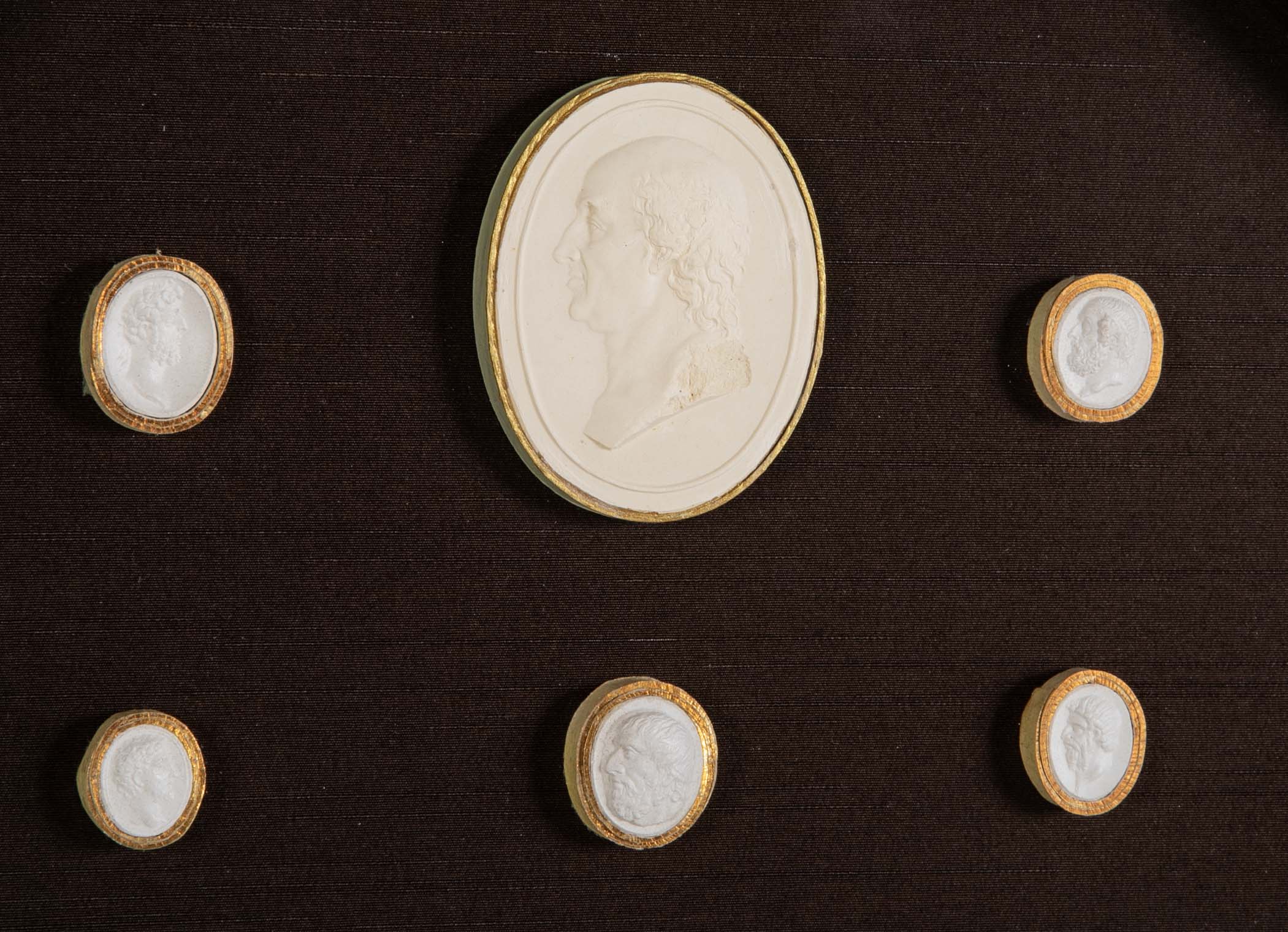 Octagonally Framed Italian Grand Tour Plaster Intaglios