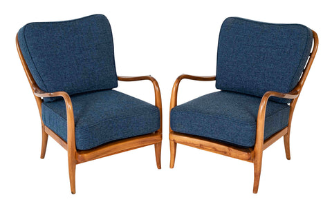 Pair of Danish Modern Armchairs by Fritz Hansen: Model 1605