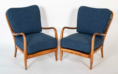 Pair of Danish Modern Armchairs by Fritz Hansen: Model 1605