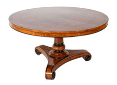 English Burl Wood Center Table