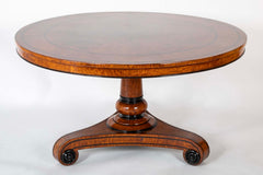 English Burl Wood Center Table