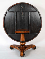 English Burl Wood Center Table