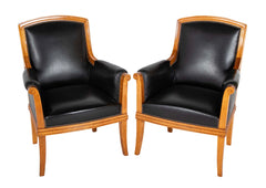 Pair of Oak Armchairs by Louis Sue for Lazard Freres Banque