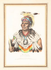 Hand-Colored Lithograph from “The History of the American Tribes of North America,” McKenney & Hall