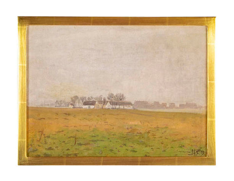 "Landscape" Oil on Canvas by Danish Artist Hans Knudsen