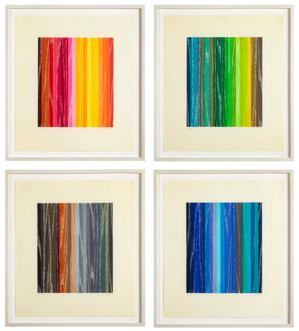 Set of 4 Color Woodcuts by American Contemporary Artist Polly Apfelbaum