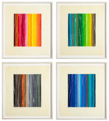 Set of 4 Color Woodcuts by American Contemporary Artist Polly Apfelbaum