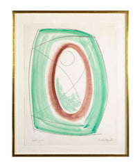 "November Green - Opposing Forms" Serigraph in Colors by J. Barbara Hepworth