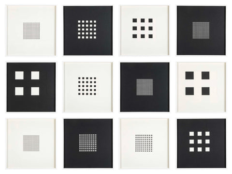 "Book AC" 12 Framed Hand Cut Slotted Sheets on Paper by Dietor Roth