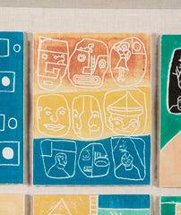 "Scratch Music" Set of 9 Woodcuts in Colors by Robin Winters