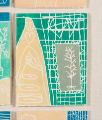 "Scratch Music" Set of 9 Woodcuts in Colors by Robin Winters