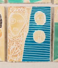 "Scratch Music" Set of 9 Woodcuts in Colors by Robin Winters